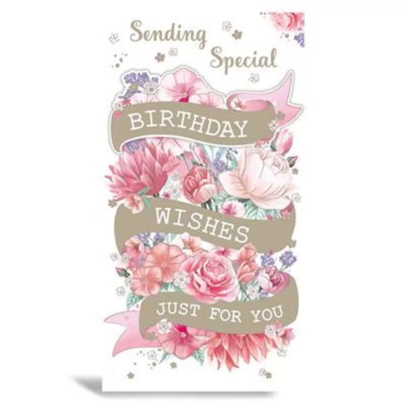 Sending Special Birthday Wishes Flowers Greeting Card