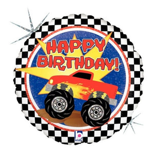 Monster Truck Happy Birthday Helium Filled Foil Balloon