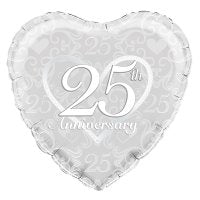 25th Anniversary Helium Filled Foil Balloon