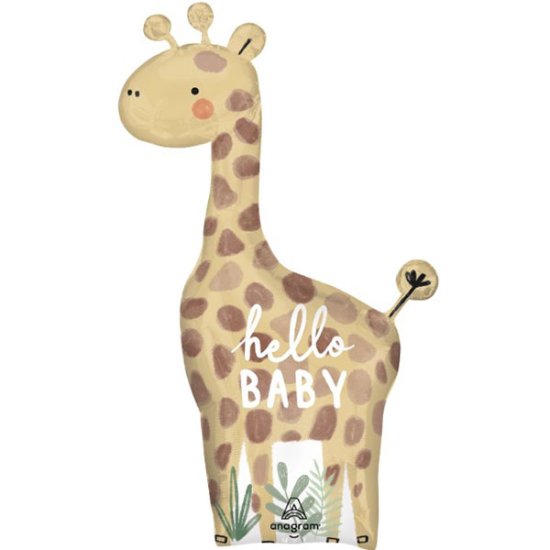 Hello Baby Giraffe Supershape Foil Balloon