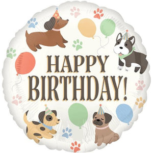 Happy Birthday Pawsome Puppies Helium Filled Foil Balloon