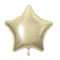 White Gold Star Shape Helium Filled Foil Balloon