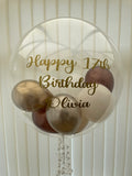 Personalised Clear Helium Filled Single Bubble Balloon With Balloons