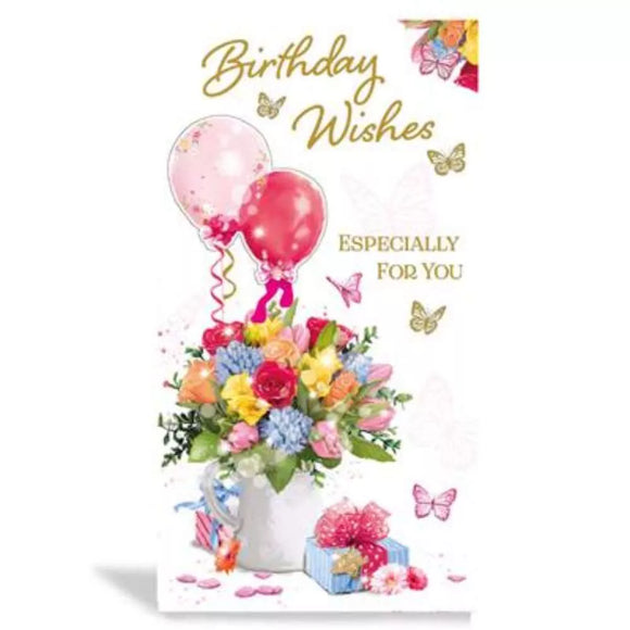 Birthday Wishes Especially For You Flowers Greeting Card