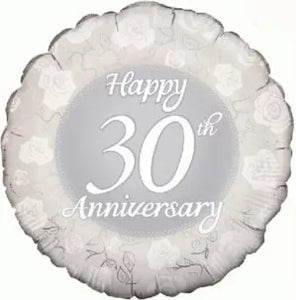 Pearl 30th Anniversary Helium Filled Foil Balloon