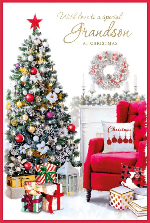 With Love To A Special Grandson Christmas Greeting Card