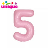 Matte Powder Pink Number Supershape Helium Filled Foil Balloon