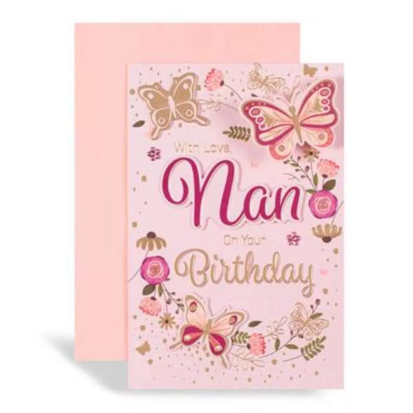 With Love Nan Birthday Greeting Card