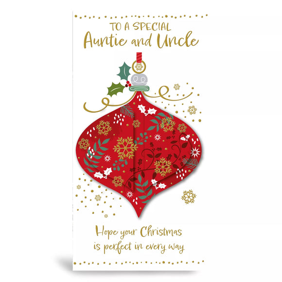 To A Special Auntie And Uncle Christmas Greeting Card