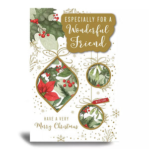 Especially For A Wonderful Friend Christmas Greeting Card