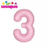 Matte Powder Pink Number Supershape Helium Filled Foil Balloon