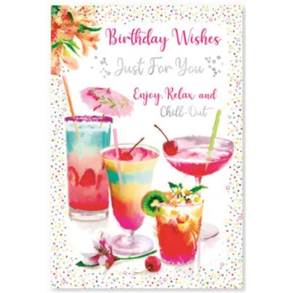 Birthday Wishes Cocktails Greeting Card