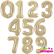 White Gold Number Supershape Helium Filled Foil Balloon