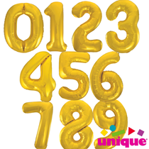 Gold Number Supershape Helium Filled Foil Balloon