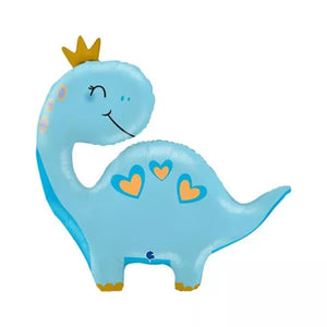 Blue Dinosaur Supershape Helium Filled Foil Balloon