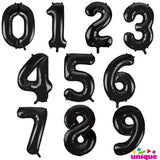 Black Number Supershape Helium Filled Foil Balloon