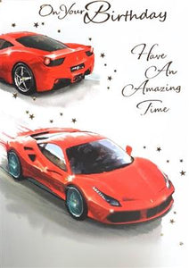 On Your Birthday Sports Cars Greeting Card