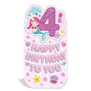 4th Birthday Mermaid Greeting Card