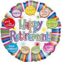 Happy Retirement Speech Bubble Helium Filled Foil Balloon