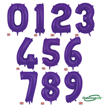 Purple Number Supershape Helium Filled Foil Balloon