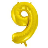 Gold Number Supershape Helium Filled Foil Balloon