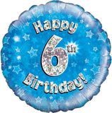 Blue Birthday Air Filled Table Decoration Available In  Ages From 1-21, 30th, 40th, 60th, 70th, 80th And Happy Birthday