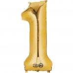 Gold 16" Air Fill Number Foil Balloon