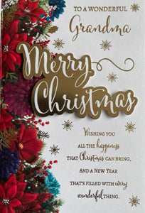 To A Wonderful Grandma Christmas Greeting Card