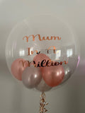 Personalised Clear Helium Filled Single Bubble Balloon With Balloons